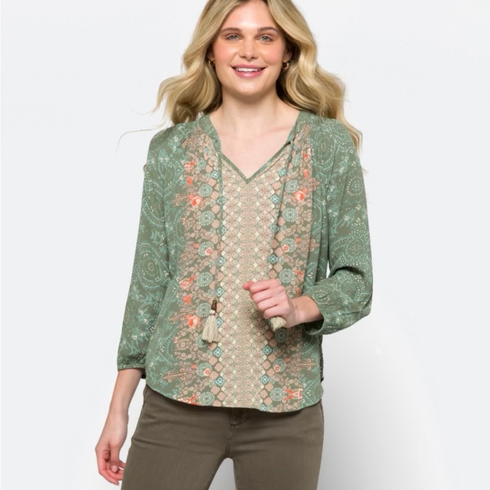 Green Floral Women's Top